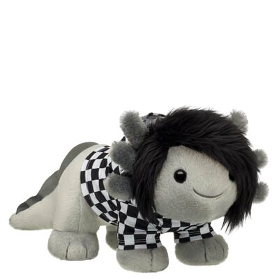Emo Axolotl Stuffed Animal Check Hoodie Gift Set